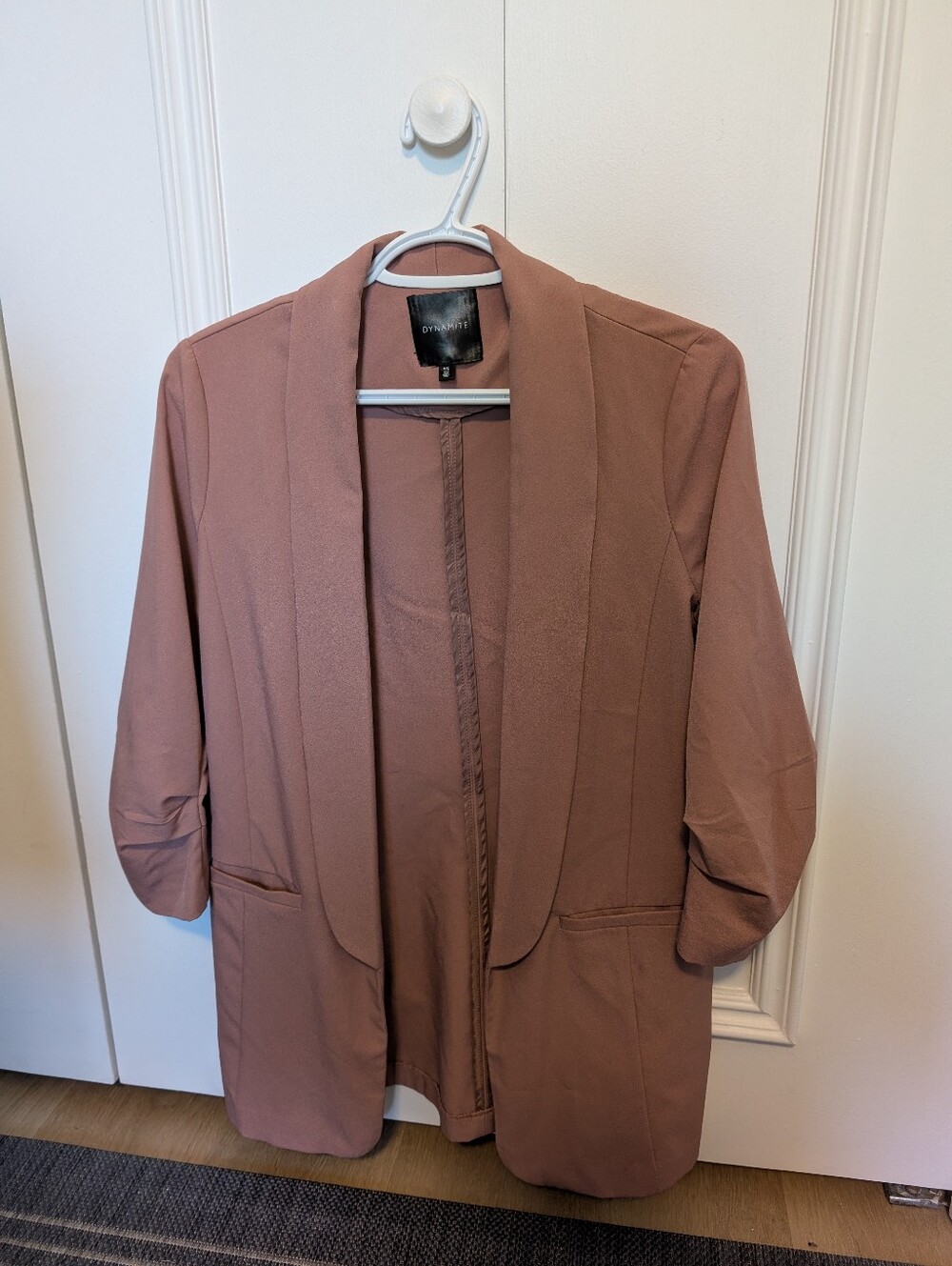 Dynamite Dusty Rose Open-Front Blazer